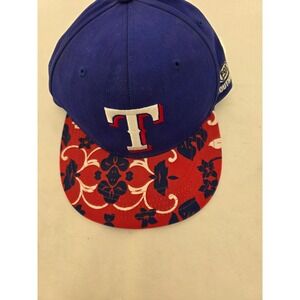 Texas Rangers Hat Blue Red Floral Hibiscus Snapback Fox Sport Southwest Airlines